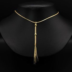 GUESS Goldtoned Necklace with Long Dangle Fringe Pendant